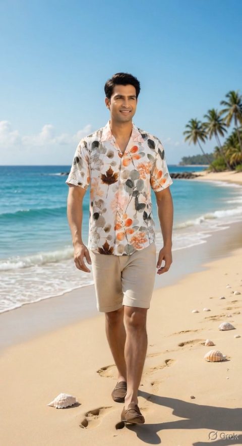 Eco Printed Men Shirt